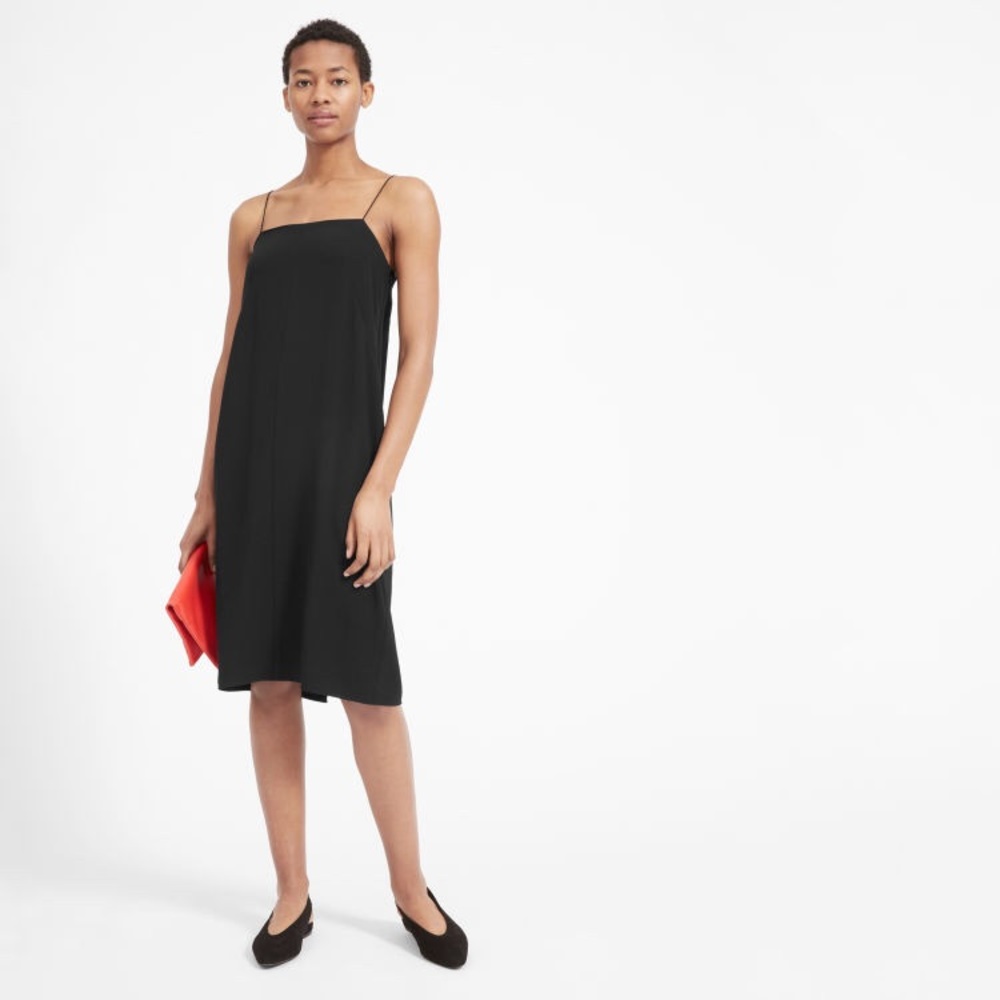 Everlane Goweave cami black slip dress